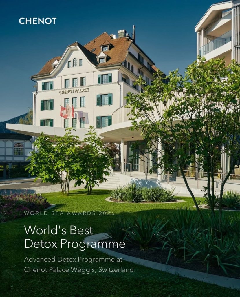 Chenot Palace Weggis has been named the World’s Best Detox Programme 2026 for the 6th year in a row